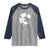 St Patricks Day Dinosaur Rex Raglan Shirt Dino in Lucky Shamrock