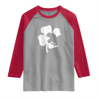 St Patricks Day Dinosaur Rex Raglan Shirt Dino in Lucky Shamrock