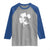 St Patricks Day Dinosaur Rex Raglan Shirt Dino in Lucky Shamrock