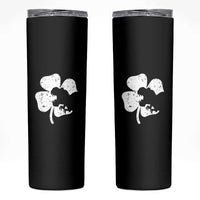 St Patricks Day Dinosaur Rex Skinny Tumbler Dino in Lucky Shamrock