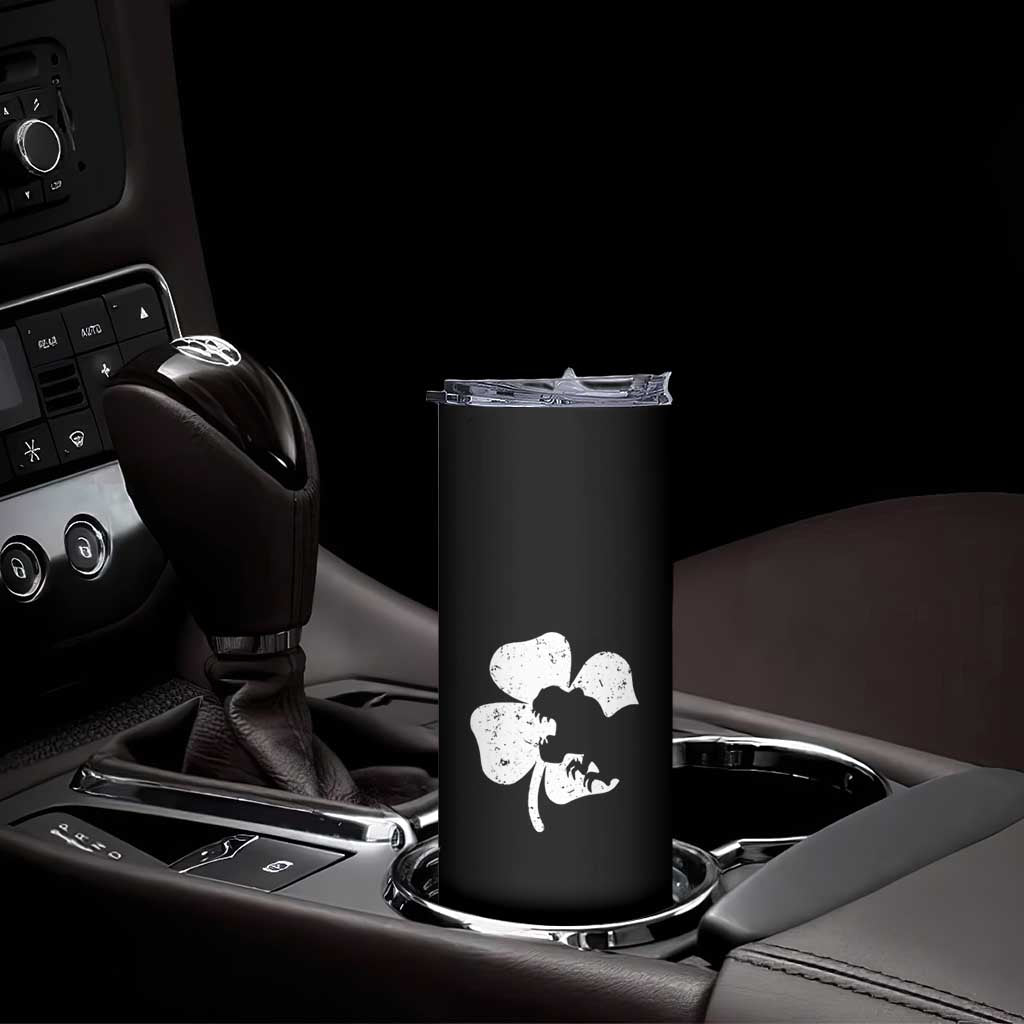 St Patricks Day Dinosaur Rex Skinny Tumbler Dino in Lucky Shamrock