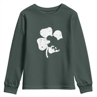 St Patricks Day Dinosaur Rex Youth Sweatshirt Dino in Lucky Shamrock