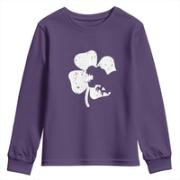 St Patricks Day Dinosaur Rex Youth Sweatshirt Dino in Lucky Shamrock