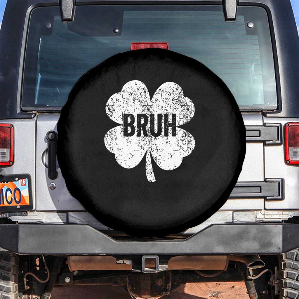 Funny St Patricks Day Bruh Spare Tire Cover Lucky Shamrock Vintage