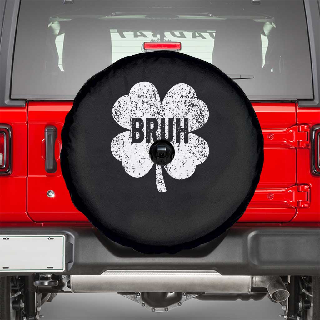 Funny St Patricks Day Bruh Spare Tire Cover Lucky Shamrock Vintage