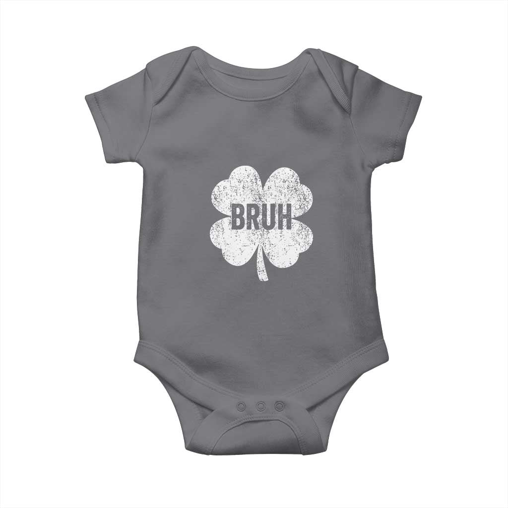 Funny St Patricks Day Bruh Baby Onesie Lucky Shamrock Vintage