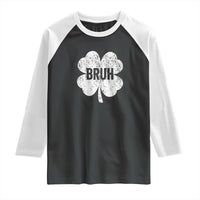 Funny St Patricks Day Bruh Raglan Shirt Lucky Shamrock Vintage