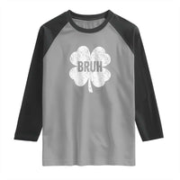 Funny St Patricks Day Bruh Raglan Shirt Lucky Shamrock Vintage
