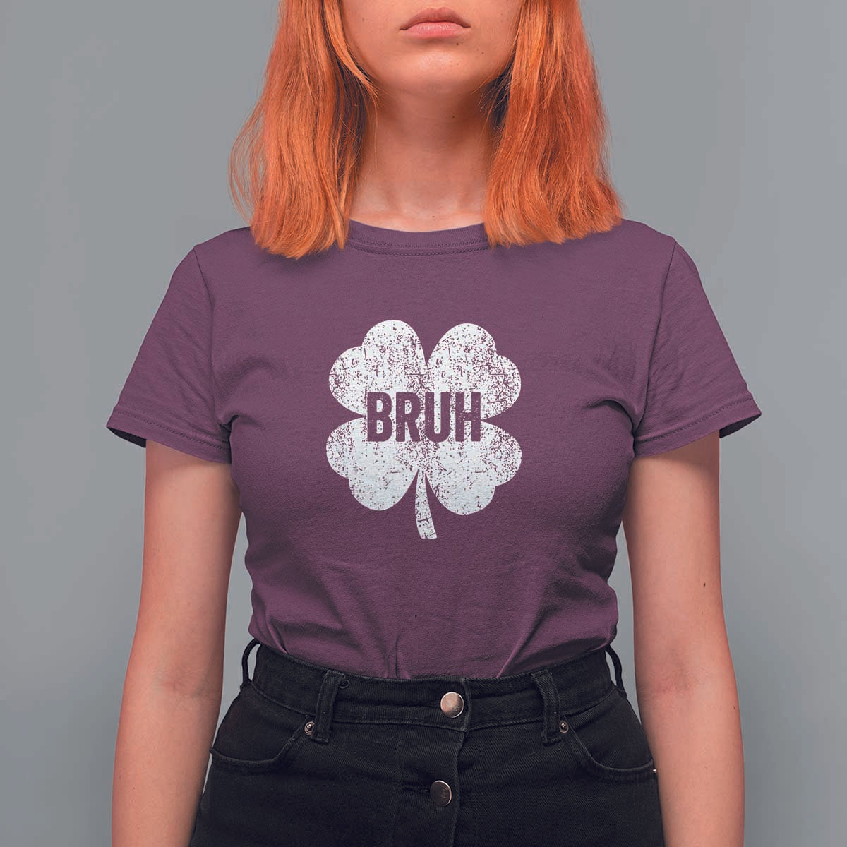 Funny St Patricks Day Bruh T Shirt For Women Lucky Shamrock Vintage