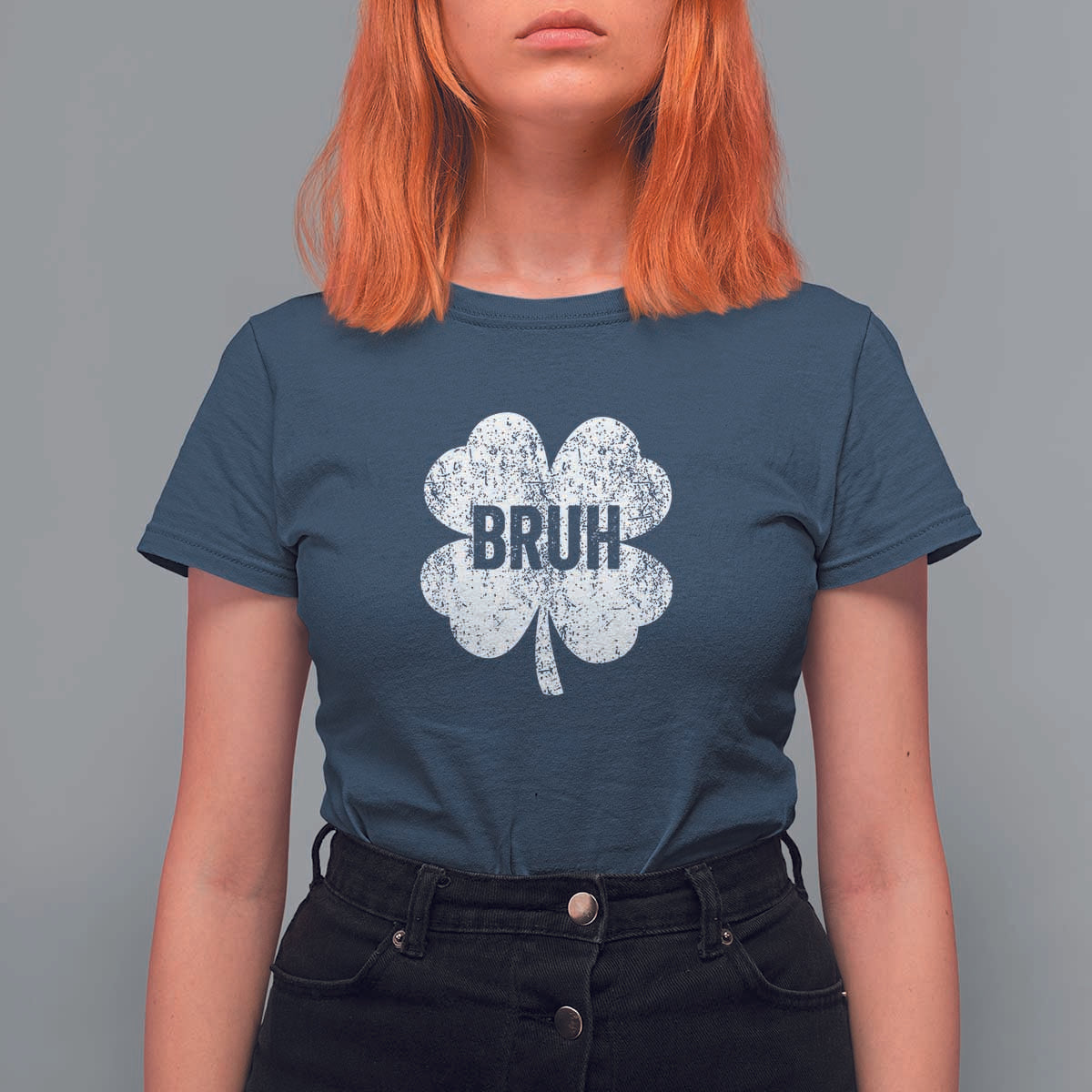 Funny St Patricks Day Bruh T Shirt For Women Lucky Shamrock Vintage