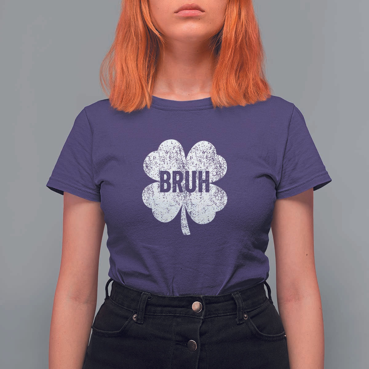 Funny St Patricks Day Bruh T Shirt For Women Lucky Shamrock Vintage