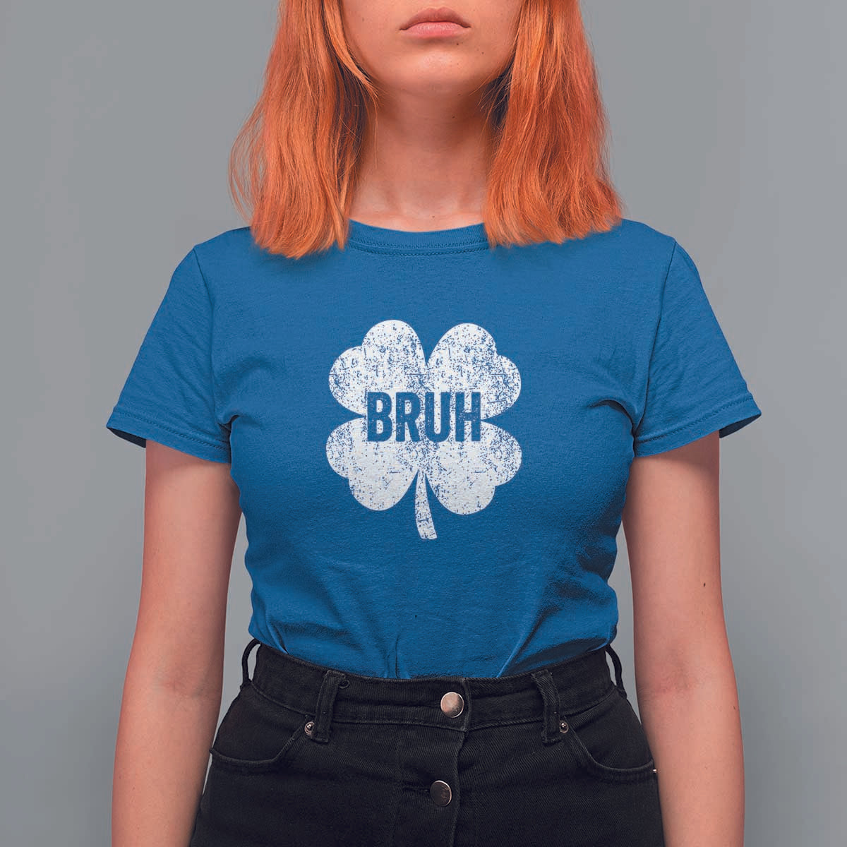 Funny St Patricks Day Bruh T Shirt For Women Lucky Shamrock Vintage