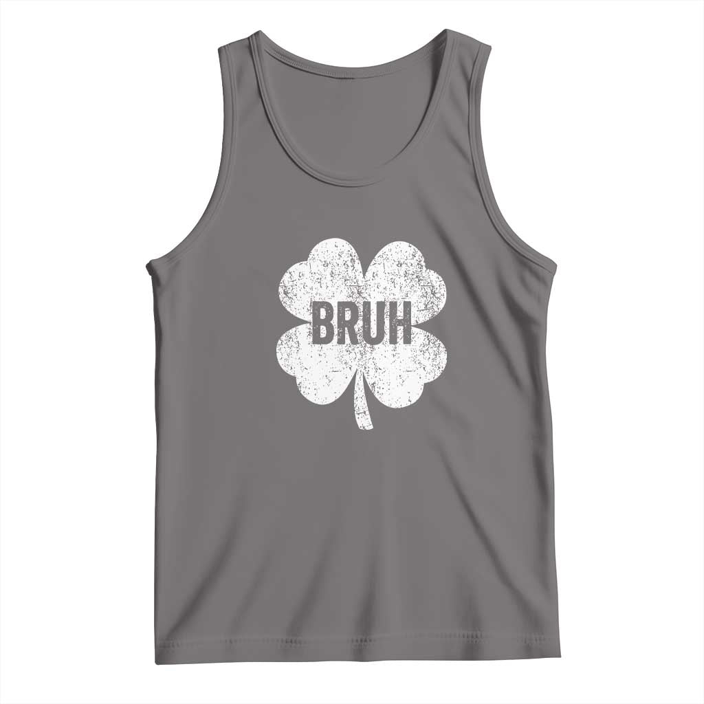 Funny St Patricks Day Bruh Tank Top Lucky Shamrock Vintage
