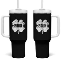 Funny St Patricks Day Bruh Tumbler With Handle Lucky Shamrock Vintage