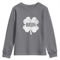 Funny St Patricks Day Bruh Youth Sweatshirt Lucky Shamrock Vintage