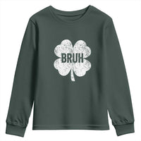 Funny St Patricks Day Bruh Youth Sweatshirt Lucky Shamrock Vintage