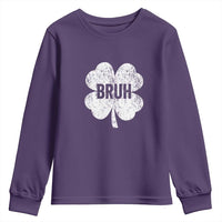 Funny St Patricks Day Bruh Youth Sweatshirt Lucky Shamrock Vintage