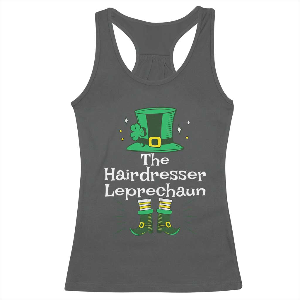 The Hairdresser Leprechaun Matching Group Racerback Tank Top Festive St Patricks Day Squad Hairdressers