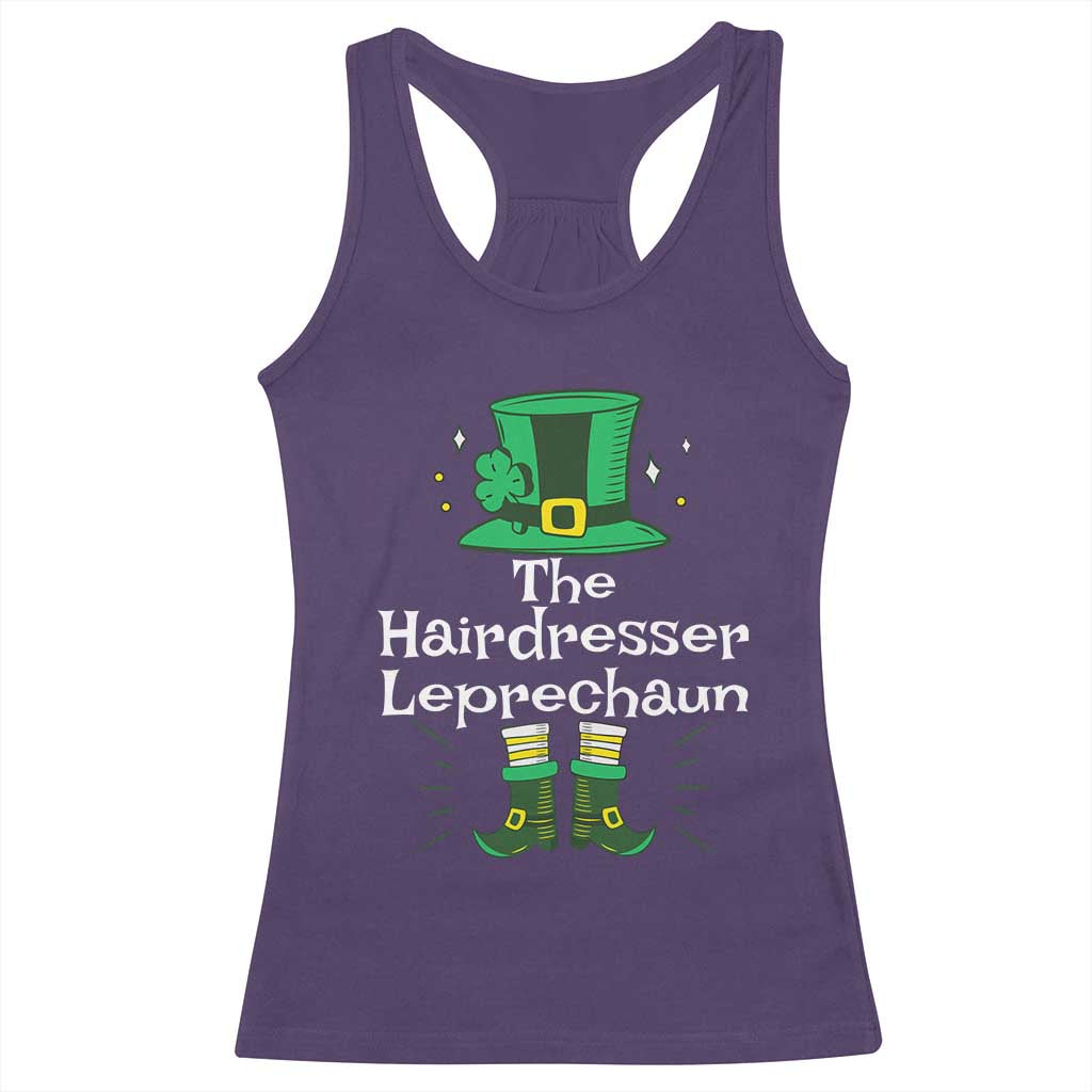 The Hairdresser Leprechaun Matching Group Racerback Tank Top Festive St Patricks Day Squad Hairdressers