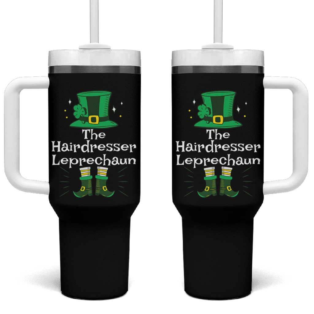The Hairdresser Leprechaun Matching Group Tumbler With Handle Festive St Patricks Day Squad Hairdressers