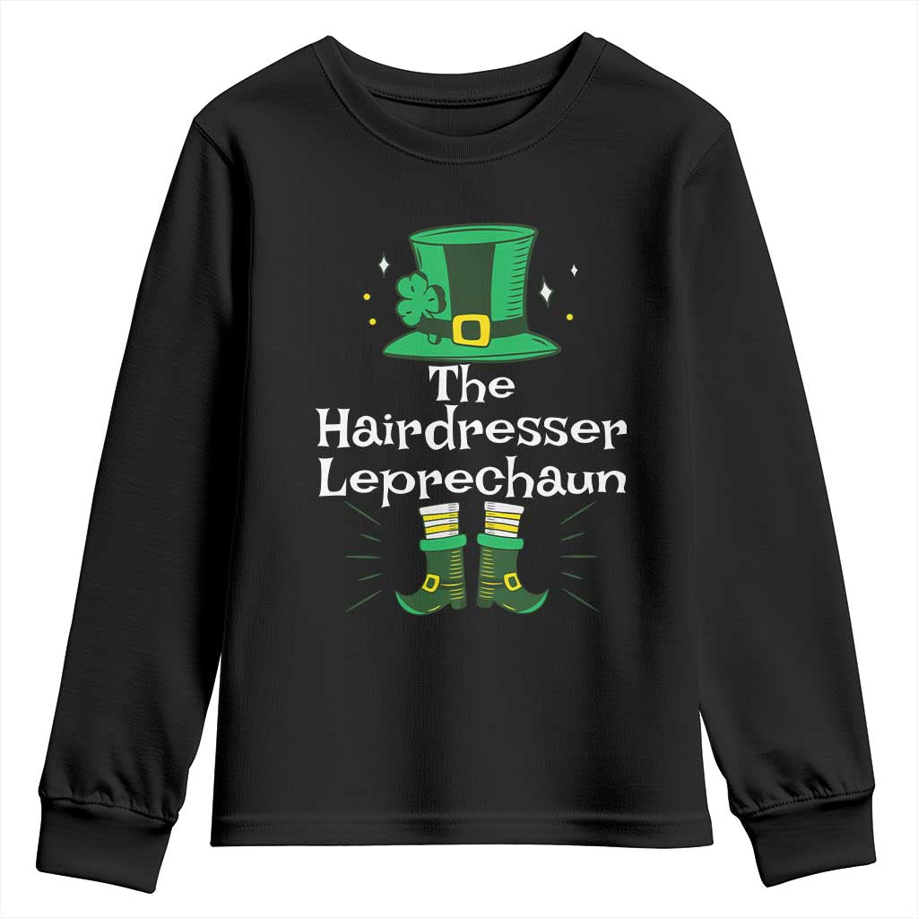 The Hairdresser Leprechaun Matching Group Youth Sweatshirt Festive St Patricks Day Squad Hairdressers