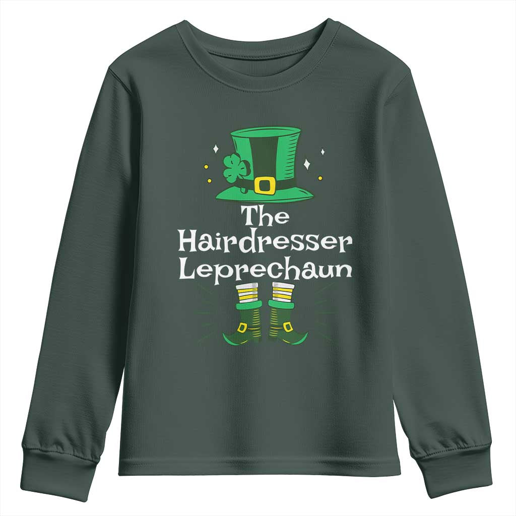 The Hairdresser Leprechaun Matching Group Youth Sweatshirt Festive St Patricks Day Squad Hairdressers