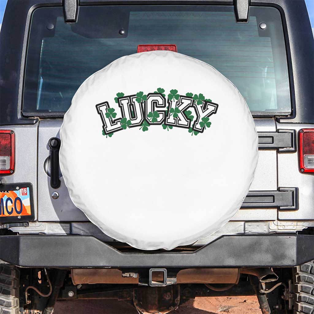 St Patricks Day Lucky Shamrock Spare Tire Cover Vintage Minimalist