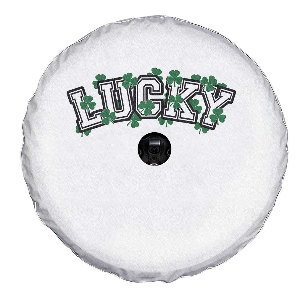 St Patricks Day Lucky Shamrock Spare Tire Cover Vintage Minimalist