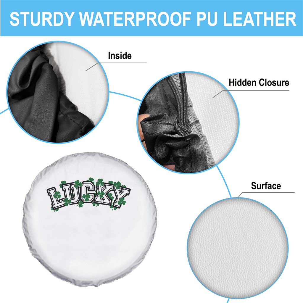 St Patricks Day Lucky Shamrock Spare Tire Cover Vintage Minimalist