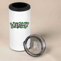 St Patricks Day Lucky Shamrock 4 in 1 Can Cooler Tumbler Vintage Minimalist