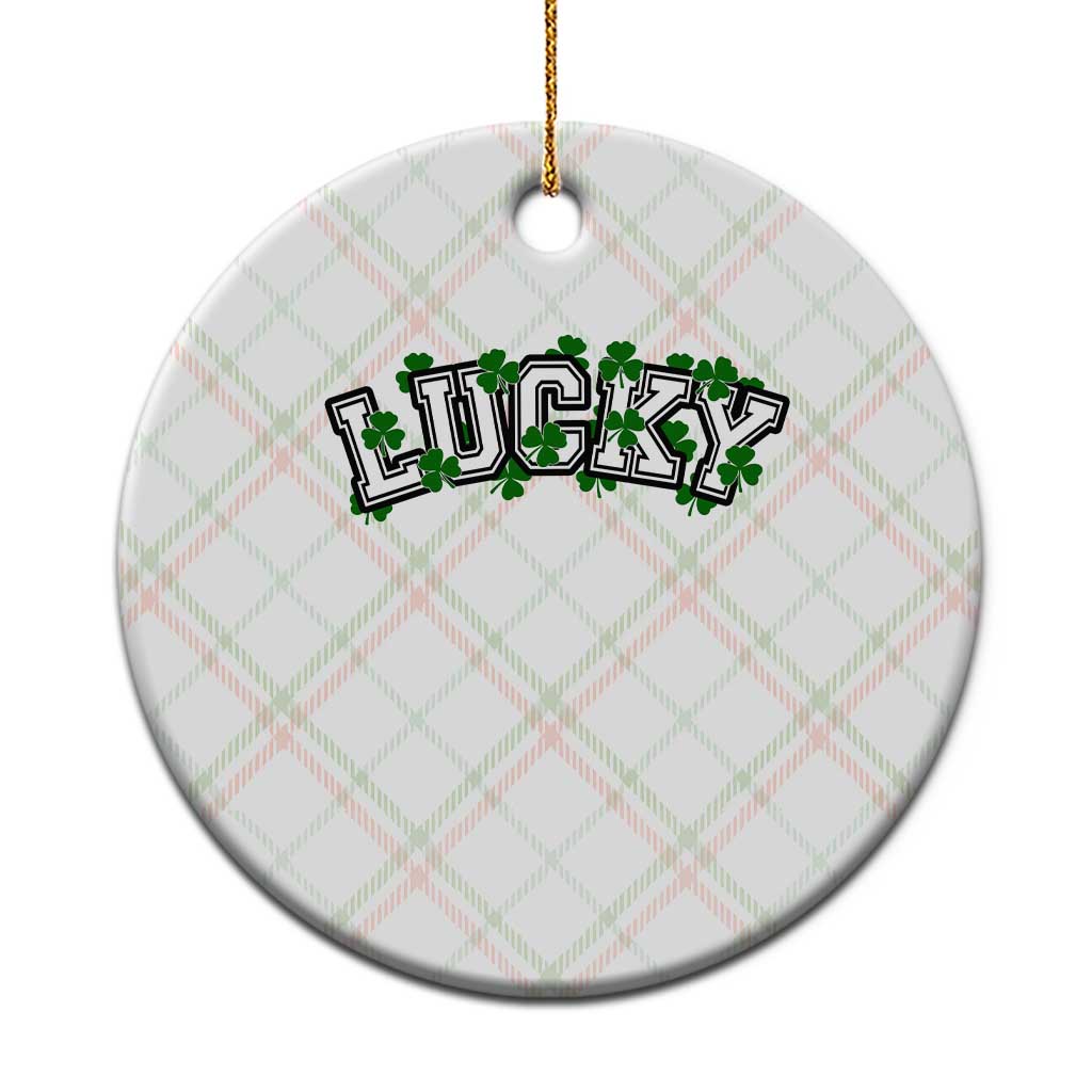 St Patricks Day Lucky Shamrock Ceramic Ornament Vintage Minimalist - Wonder Print Shop