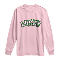 St Patricks Day Lucky Shamrock Long Sleeve Shirt Vintage Minimalist