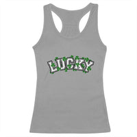 St Patricks Day Lucky Shamrock Racerback Tank Top Vintage Minimalist