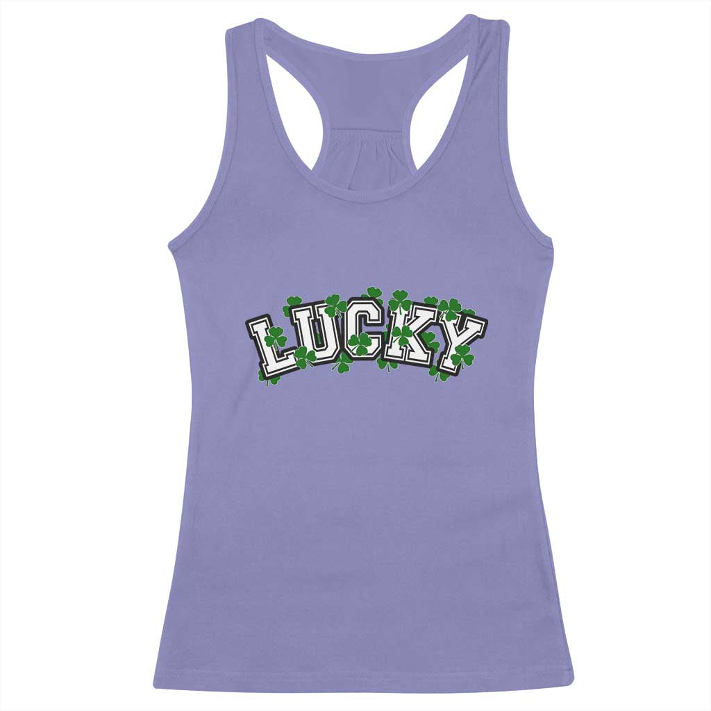 St Patricks Day Lucky Shamrock Racerback Tank Top Vintage Minimalist