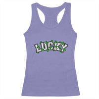St Patricks Day Lucky Shamrock Racerback Tank Top Vintage Minimalist