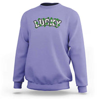 St Patricks Day Lucky Shamrock Sweatshirt Vintage Minimalist