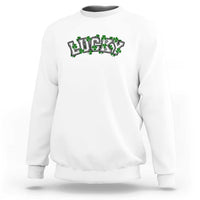 St Patricks Day Lucky Shamrock Sweatshirt Vintage Minimalist