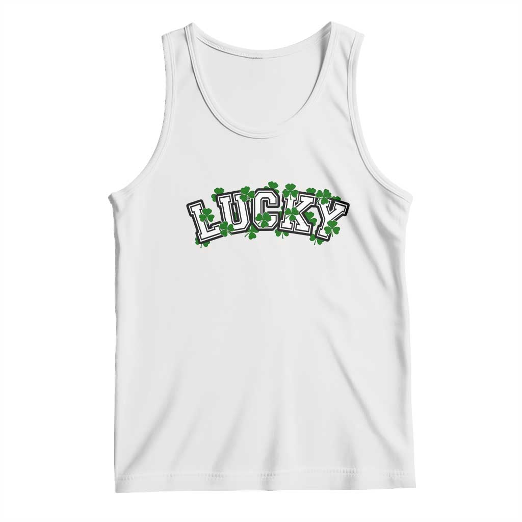 St Patricks Day Lucky Shamrock Tank Top Vintage Minimalist