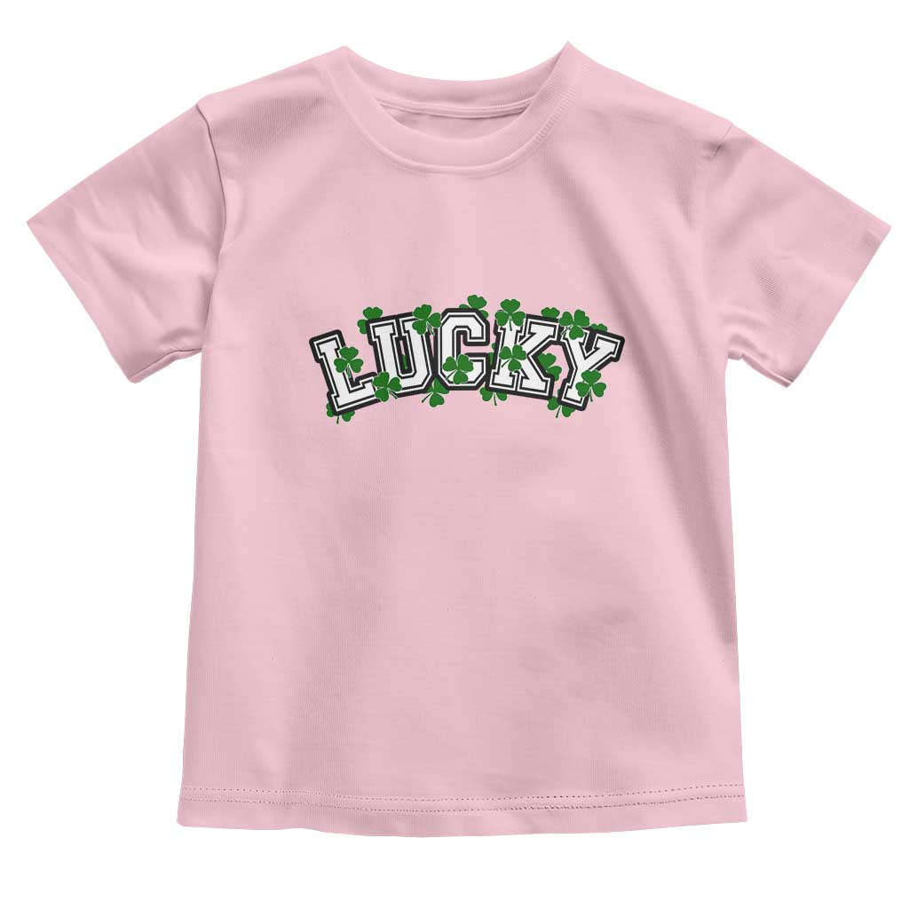 St Patricks Day Lucky Shamrock Toddler T Shirt Vintage Minimalist