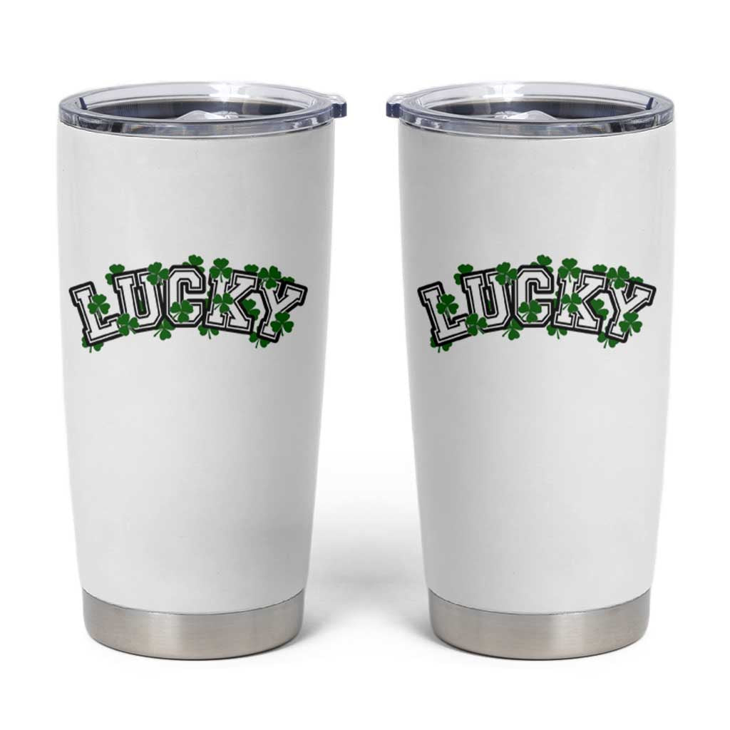 St Patricks Day Lucky Shamrock Tumbler Cup Vintage Minimalist