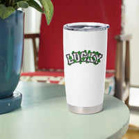 St Patricks Day Lucky Shamrock Tumbler Cup Vintage Minimalist