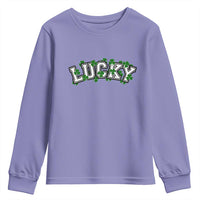 St Patricks Day Lucky Shamrock Youth Sweatshirt Vintage Minimalist