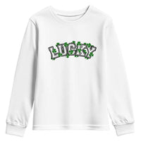 St Patricks Day Lucky Shamrock Youth Sweatshirt Vintage Minimalist