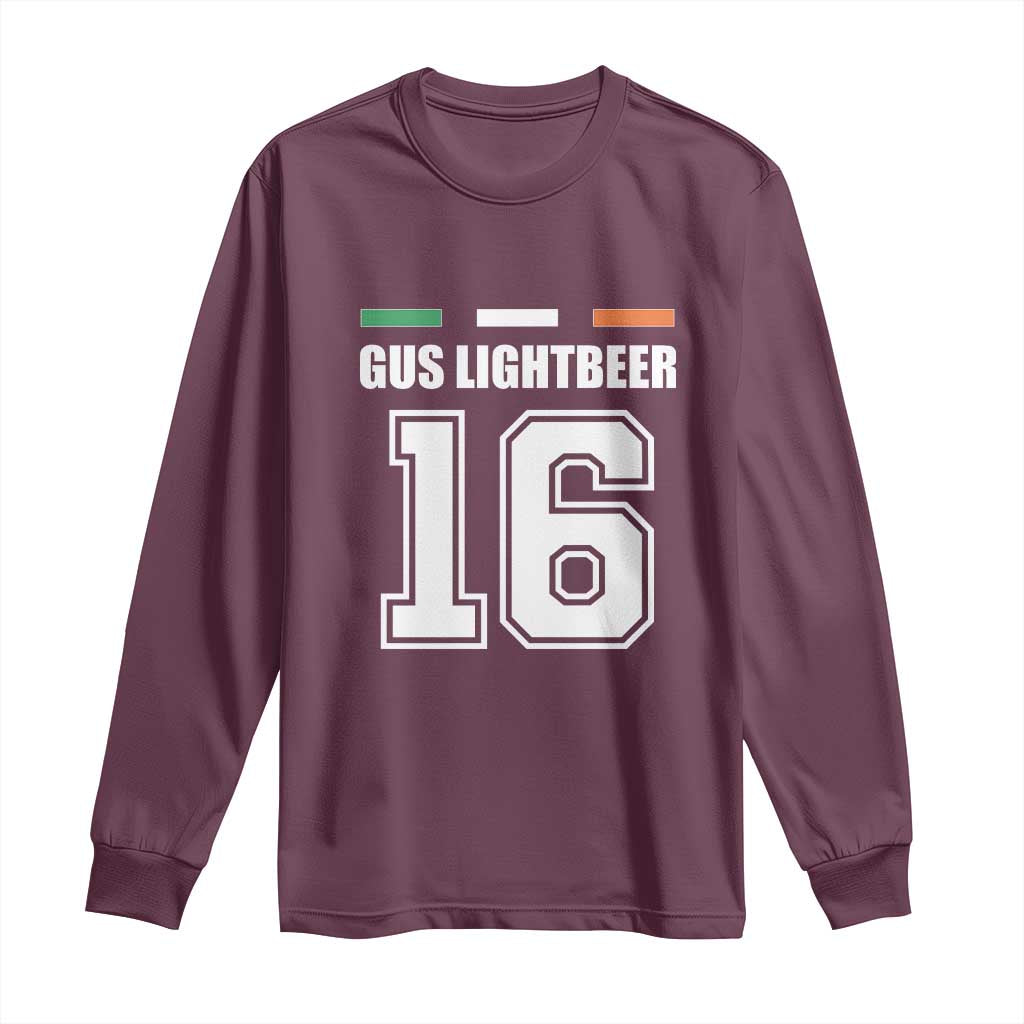 Funny Gus Lightbeer 16 Long Sleeve Shirt Ireland Irish Name St. Patricks Day Drinking Pub