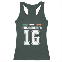 Funny Gus Lightbeer 16 Racerback Tank Top Ireland Irish Name St. Patricks Day Drinking Pub