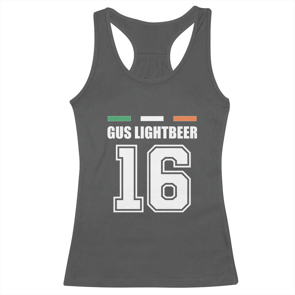 Funny Gus Lightbeer 16 Racerback Tank Top Ireland Irish Name St. Patricks Day Drinking Pub