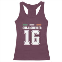 Funny Gus Lightbeer 16 Racerback Tank Top Ireland Irish Name St. Patricks Day Drinking Pub