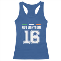 Funny Gus Lightbeer 16 Racerback Tank Top Ireland Irish Name St. Patricks Day Drinking Pub