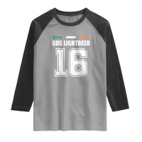 Funny Gus Lightbeer 16 Raglan Shirt Ireland Irish Name St. Patricks Day Drinking Pub
