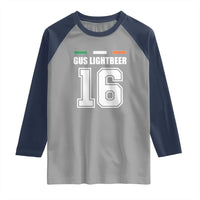 Funny Gus Lightbeer 16 Raglan Shirt Ireland Irish Name St. Patricks Day Drinking Pub
